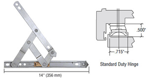 CRL Truth® 14" Standard Duty 4-Bar Stainless Steel Window Hinge