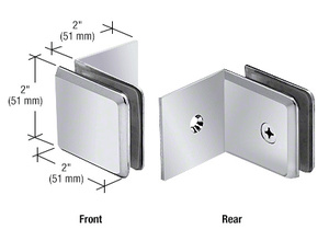 CRL Polished Chrome Fixed Panel Beveled Clamp With Large Leg