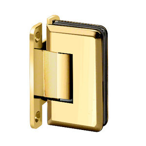 Polished Brass Wall Mount with "H" Back Plate Adjustable Majestic Series Hinge