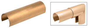 CRL Satin Brass Connector Sleeve for 1-1/2" Cap Railings, Cap Rail Corners, and Hand Railing