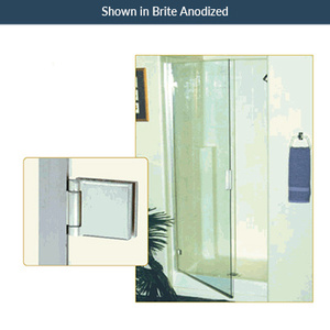 Brushed Nickel Frameless Aluminum Hinge K.D. Shower Door Kit 64" Height