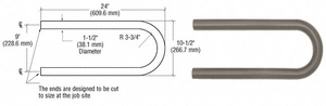 CRL Beige Gray Quick Connect Looped Hand Rail Return for 1-1/2" Diameter Tubing