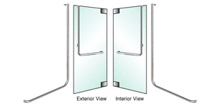 CRL-Blumcraft® Brushed Stainless Right Hand Swing In Glass Mount "D" Exterior Top Securing Dummy Handle