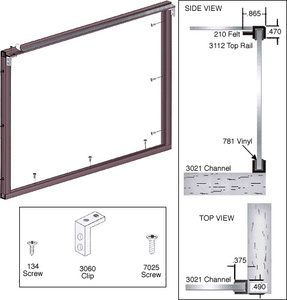 CRL Dark Bronze Wood End Showcase Low Profile Front Assembly