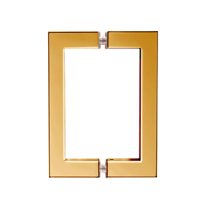 CRL Polished Brass 6" x 6" SQ Series Square Tubing Back-to-Back Pull Handle