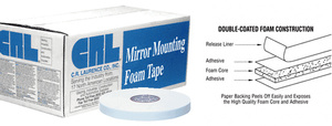 CRL White 1/32" x 1/2" All-Purpose Foam Mounting Tape