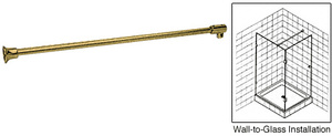 CRL Antique Brass Frameless Shower Door Fixed Panel Wall-To-Glass Support Bar for 3/8" to 1/2" Thick Glass