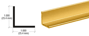 CRL Brite Gold Anodized 1" Aluminum Angle Extrusion