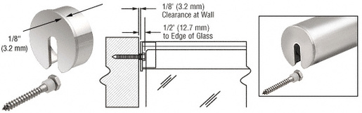 CRL Polished Stainless Stabilizing End Cap for 2" Cap Railing