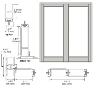 CRL-U.S. Aluminum Clear Anodized Blank Pair Series 800 Durafront Medium Stile Offset Hung Entrance Doors- No Prep