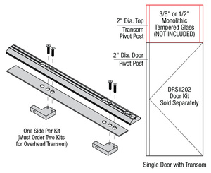 CRL DRS 1202 Series Brushed Stainless Transom Connector Only