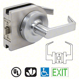 CRL Brushed Stainless Grade 2 Lever Lock Housing - Passage