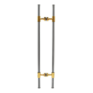 CRL Polished Brass 27" Overall Length Glass Mounted Ladder Style Pull Handle with Acrylic Full Inserts