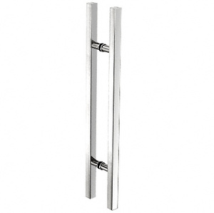 CRL Polished Stainless Glass Mounted Square Ladder Style Pull Handle with Round Mounting Posts - 36" (914 mm) Overall Length