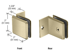 CRL Brushed Bronze Fixed Panel Beveled Clamp With Small Leg