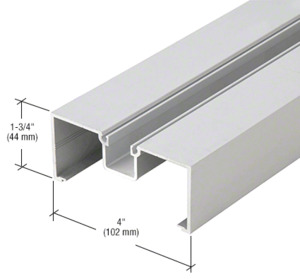 CRL-U.S. Aluminum 4" Open Back Vertical Mullion/Door Jamb, Clear Anodized - 21'-8"