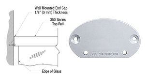 CRL Clear Anodized 350X Series Wall Mount End Cap