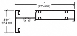 CRL-U.S. Aluminum Intermediate Horizontal Mullion for 6" System, Custom Paint- 24'-2"