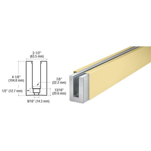 CRL B5S Series Satin Brass Custom Square Base Shoe Drilled for 1/2" Glass