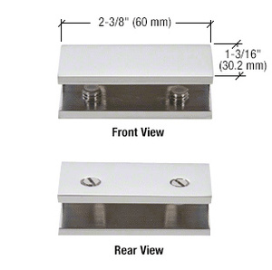 CRL Satin Chrome No-Drill Fixed Panel Glass Clamp