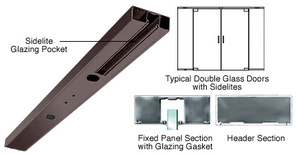 CRL Black Bronze Anodized Custom Length 4-1/2" One Pocket Double Sided Door Header