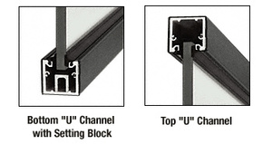 CRL Black Powder Coat Custom Length U-Channel with Roll-In Top Load Gasket