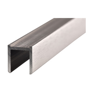 Brushed Nickel 95" (2.49 m) High Profile Aluminum Glazing Channel for 1/2" Glass