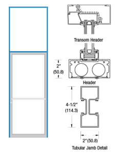 CRL-U.S. Aluminum Custom Size Dark Bronze/Black Anodized Class 1 Series 451 Tubular Center Hung Transom Frame Complete (1FT)
