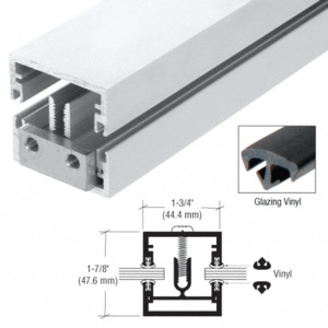 CRL-U.S. Aluminum White KYNAR® Paint Shallow 1-3/4" x 1-7/8" Division Bar with Vinyl, 24'