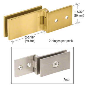 CRL Polished Brass Light Duty Frameless Cabinet Door Hinge - Square Corner Style