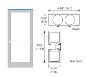 CRL-U.S. Aluminum Custom KYNAR® Paint 39-1/2" x 85-3/4" Series DF800 Tubular Center Hung Up and Over Frame Complete (1F)