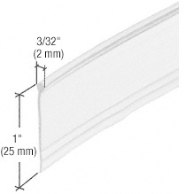 CRL Clear Round Top "Bulb" Type Shower Door Bottom Seal and Wipe