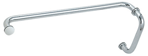 CRL Polished Chrome 8" Pull Handle and 24" Towel Bar BM Series Combination With Metal Washers