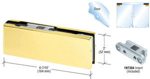 CRL Satin Brass Top Door Patch Fitting with 1NT304 Insert