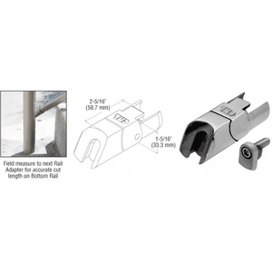CRL 316 Brushed Stainless CRS Adjustable Lower Adaptor for Sloped Bottom Rail Use on Ramps