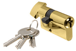 CRL Polished Brass Keyed Cylinder Lock with Thumbturn