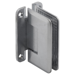 Satin Chrome Wall Mount with "H" Back Plate Premier Series Hinge