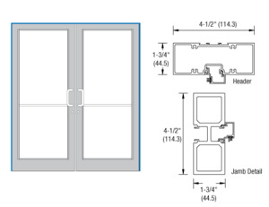 CRL-U.S. Aluminum Clear Anodized Class 1 75-1/2" x 85-3/4" Series DF800 Tubular Gear Hinge Up and Over Frame Complete (2F)