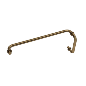 CRL Antique Brass 18" Towel Bar with 6" Pull Handle Combination Set