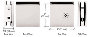 CRL Polished Nickel Square Style Notch-in-Glass Fixed Panel U-Clamp