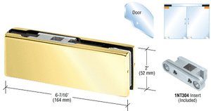 CRL Brass Top Door Patch Fitting with 1NT304 Insert