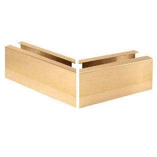 CRL Polished Brass 12" Mitered 135º Corner Cladding for B5S Series Standard Square Base Shoe