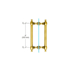 CRL Unlacquered Brass 8" Colonial Style Back-to-Back Pull Handles