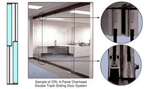 CRL Black Bronze Anodized 2-Panel Overhead Double Track Sliding Door System