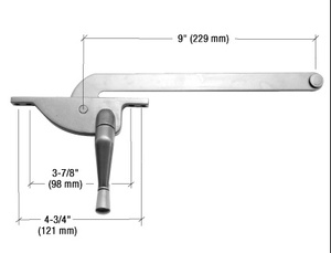 CRL Aluminum 9" Left Hand Teardrop Series Casement Window Operator