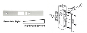 CRL Aluminum Right Hand Beveled Faceplate for DL2140 Deadlatch Locks