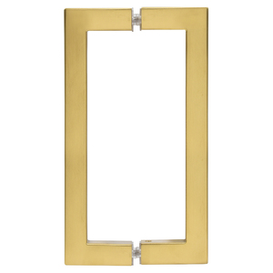 CRL Modern Gold 8" x 8" SQ Series Square Tubing Back-to-Back Pull Handles