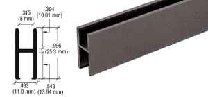 CRL Duranodic Bronze Anodized Aluminum 'H' Bar for Use on All CRL Track Assemblies