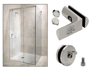 CRL Brushed Nickel Hydroslide 90 Degree Wall-to-Glass Sliding Shower Door Accessory Kit