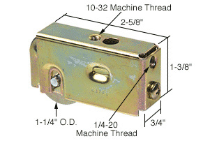 CRL 1-1/4" Steel Sliding Glass Door Roller with 3/4" Wide Housing